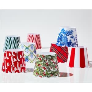 Paper Lamp Shade Covers, Set of Two, Assorted Designs, 5 X 6 in.