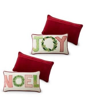 Joy and Noel Felt Pillow, Assorted Design, 24 in.