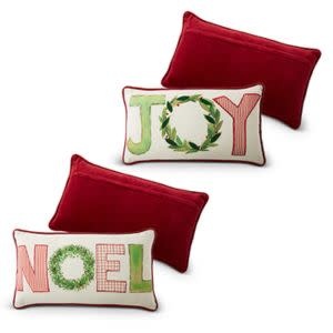 Joy and Noel Felt Pillow, Assorted Design, 24 in.