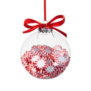 Peppermint Filled Ball Ornament, 4 in.