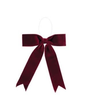 Melrose International Bow Ornament Burgandy, 3, in.