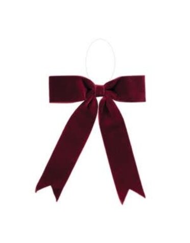 Melrose International Bow Ornament Burgandy, 3, in.