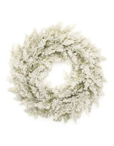 Melrose International Flocked Pine Wreath, Cream, 24 in.