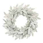 Melrose International Flocked Pine Wreath, White, 24 in.