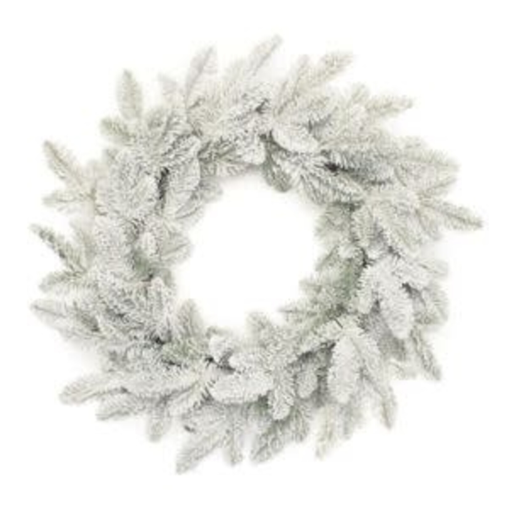 Melrose International Flocked Pine Wreath, White, 24 in.