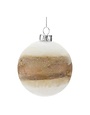 Melrose International Glass Ball Ornament, Brown-Cream, 3 in.