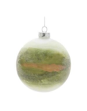Melrose International Glass Ball Ornament, Yellow-Green, 4 in.
