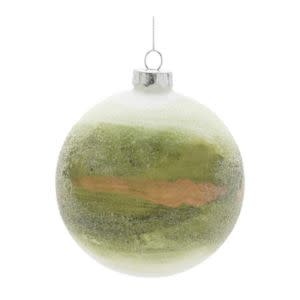 Melrose International Glass Ball Ornament, Yellow-Green, 4 in.