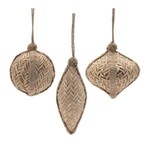 Melrose International Natural Colored Bamboo Ornament, Assorted Designs and Sizes, Approx 5.5 in.
