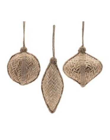 Melrose International Natural Colored Bamboo Ornament, Assorted Designs and Sizes, Approx 5.5 in.