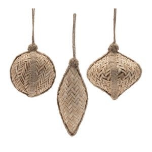 Melrose International Natural Colored Bamboo Ornament, Assorted Designs and Sizes, Approx 5.5 in.