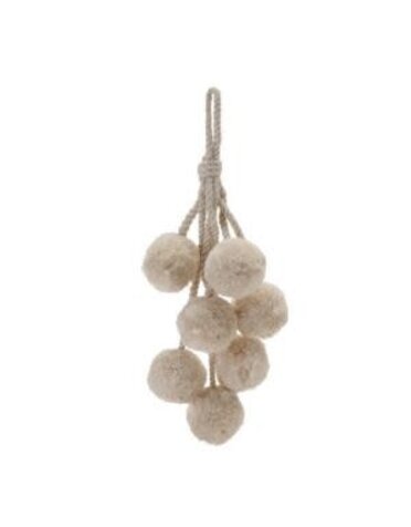 Melrose International Pom Pom Fabric Drop Ornament, 14.5 in.