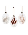 Melrose International Dried Floral Glass Ornament, Burgandy, 5.5 in., Assorted Styles