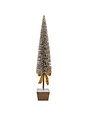 Melrose International Flocked Evergreen Tree with Gold Bow, Large, 39 in.