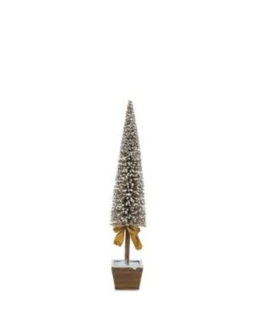Melrose International Flocked Evergreen Tree with Gold Bow, Medium, 30 in.