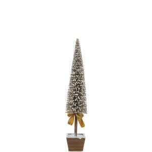 Melrose International Flocked Evergreen Tree with Gold Bow, Medium, 30 in.