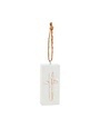 White Christmas Ornament, Cross, 4.5 x 2 in.