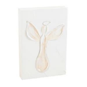 Angel White Christmas Plaque, 8.5 X 5.5 in.