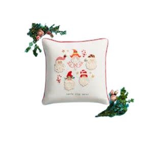 Santa Stop Here Embellished Pillow, 18 X 18 in.