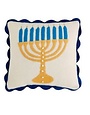 Menorah Hanukkah Pillow, 8 X 8 in.
