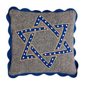 Star Hanukkah Pillow, 8 X 8 in.