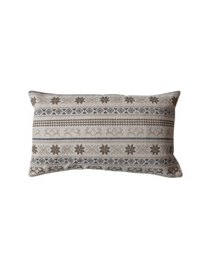 Holiday Lumbar Pillow w/ Chambray Back, 24"x14"