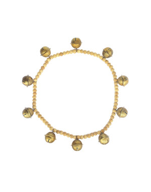 Wood Bead & Metal Bell Garland, 33"