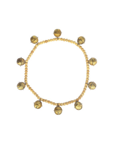 Wood Bead & Metal Bell Garland, 33"