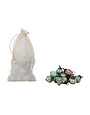 Mercury Glass Ornaments in Muslin Bag, Green, 1"