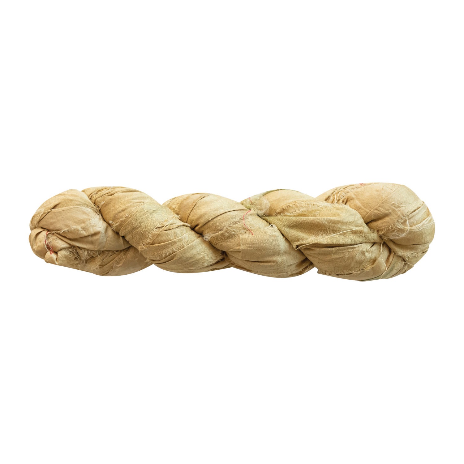 Recycled Torn Silk Ribbon, Khaki, 70-75 yd