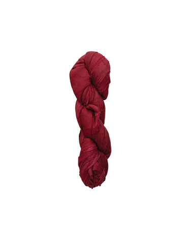 Recycled Torn Silk Ribbon, Burgundy, 70-75 yd