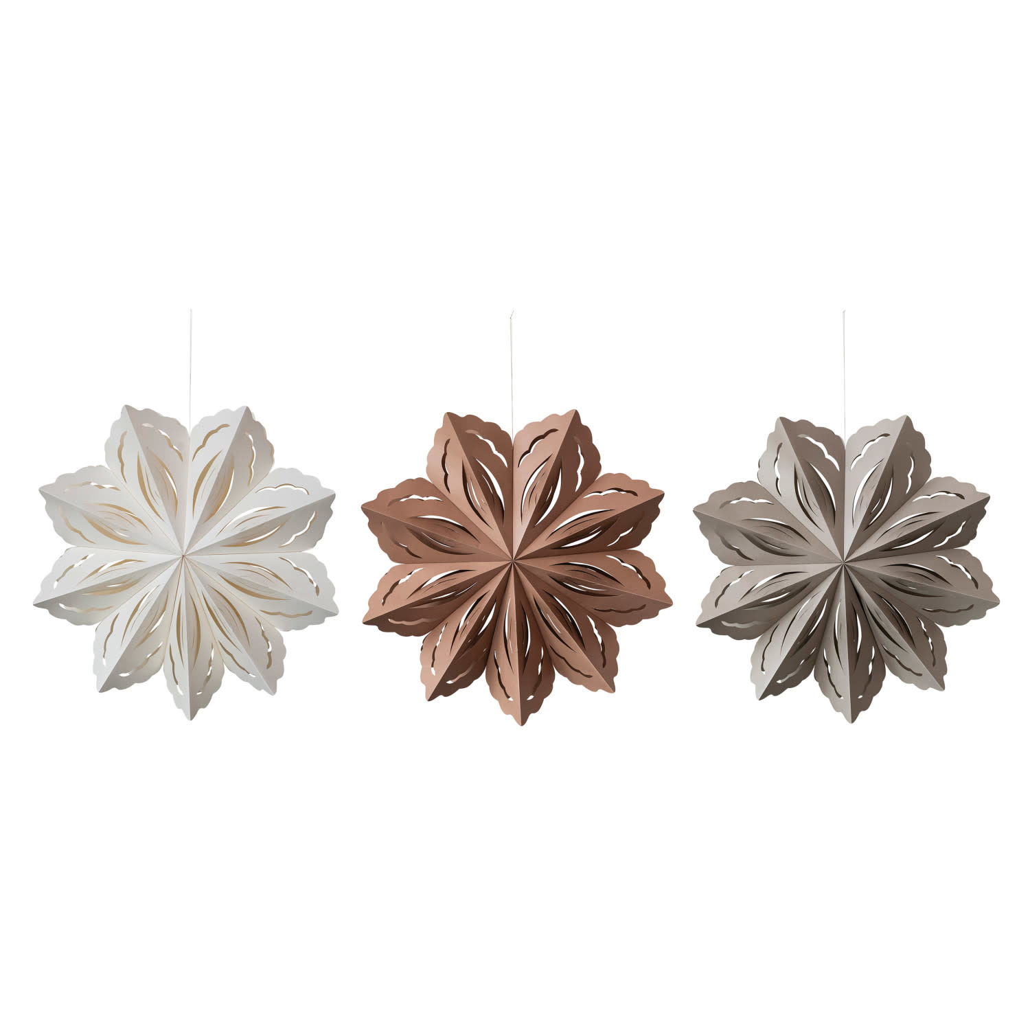 Assorted Recycled Paper Folding Snowflake Ornament, 25"