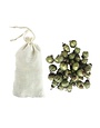 Mercury Glass Ornaments in Muslin Bag, Green, 1"