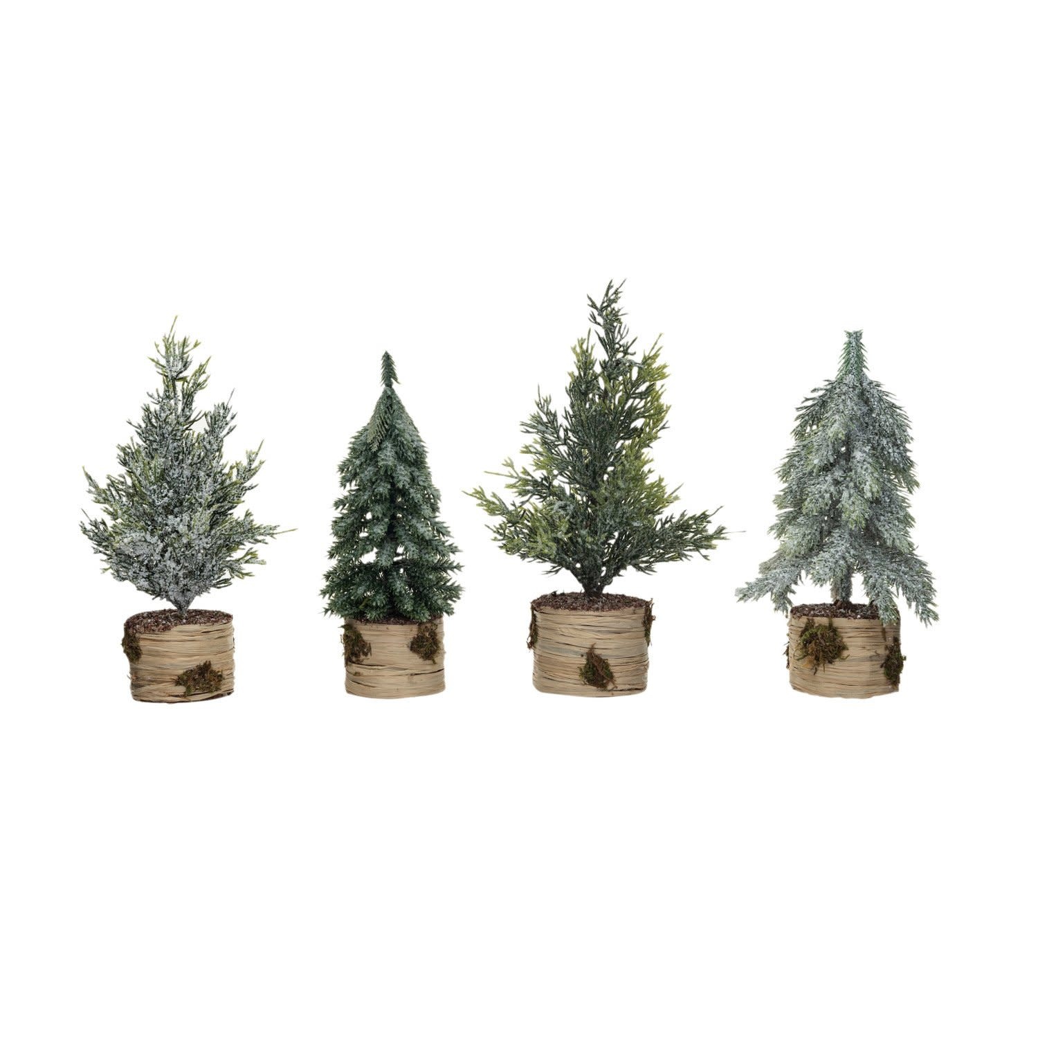 Faux Cedar Tree w/ Wood Base, 5"