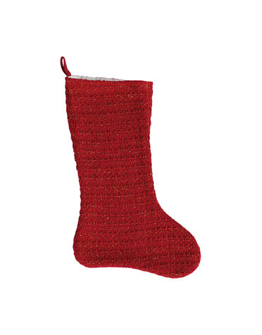 Woven Stocking w/ Metallic Gold Thread, 20"H