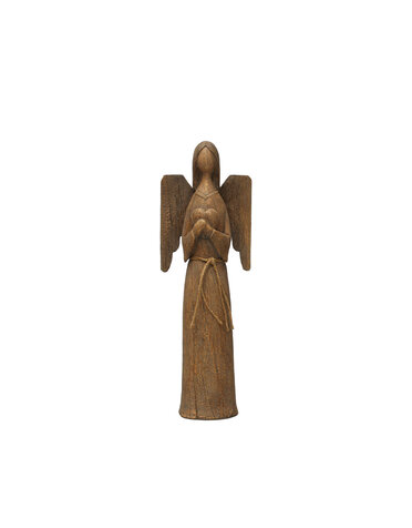 Wooden Angel w/ Heart, 14"H