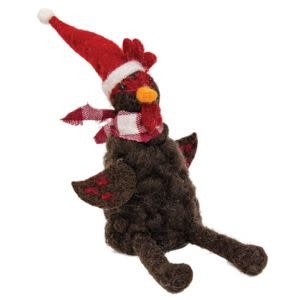 Felted Ornament, Chicken Ornament, 5 in.