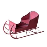 Vintage Red Metal European Sleigh, 32 X 12 X 16