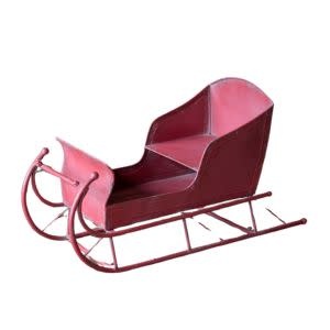 Vintage Red Metal European Sleigh, 32 X 12 X 16!
