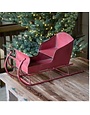 Vintage Red Metal European Sleigh, 32 X 12 X 16