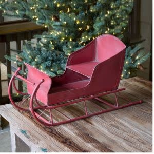 Vintage Red Metal European Sleigh, 32 X 12 X 16!