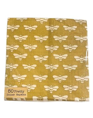 Square Paper Napkins Bee Pattern