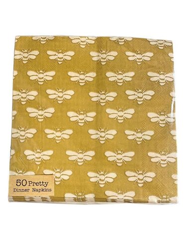 Square Paper Napkins Bee Pattern