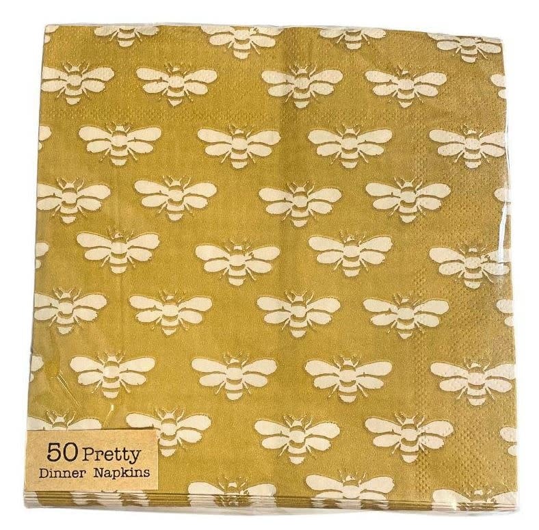 Square Paper Napkins Bee Pattern