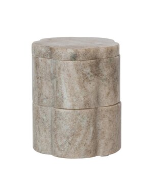 Marble Stackable Scalloped Pinch Pots with Lid, 3.5"x 5"