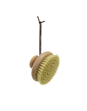 Beech Wood Body Brush with Round Handle, 4"Rnd