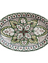 Hand Painted Stoneware Platter with Colorful Design, 16"x 11"