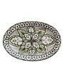 Hand Painted Stoneware Platter with Colorful Design, 16"x 11"