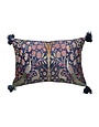 Cotton Velvet Lumbar Pillow with Woodland Pattern , 20"x 14"