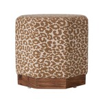Hexagonal Ottoman/Stool with Pine Wood Base, 20"x 18"
